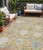 5' X 8' Gold Ivory And Gray Damask Washable Indoor Outdoor Area Rug