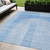 5' X 8' Sky Blue And Denim Blue Geometric Washable Indoor Outdoor Area Rug
