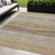 5' X 8' Taupe Brown And Beige Striped Washable Indoor Outdoor Area Rug