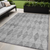 5' X 8' Gray Geometric Washable Non Skid Indoor Outdoor Area Rug Transitional Style - Gray Color