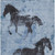 3' X 5' Denim Blue And Charcoal Horse Washable Indoor Outdoor Area Rug