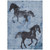 3' X 5' Denim Blue And Charcoal Horse Washable Indoor Outdoor Area Rug