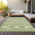 3' X 5' Green Taupe And Ivory Southwestern Washable Indoor Outdoor Area Rug