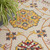 6' X 9' Ivory And Gold Floral Indoor Outdoor Area Rug