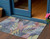 3' X 5' Denim Blue And Blush Floral Washable Indoor Outdoor Area Rug