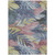 3' X 5' Denim Blue And Blush Floral Washable Indoor Outdoor Area Rug