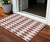 3' X 5' Burgundy Geometric Washable Indoor Outdoor Area Rug