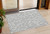 3' X 5' Silver And Ivory Geometric Washable Indoor Outdoor Area Rug Transitional Style - Silver, Ivory Color