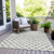 3' X 5' Gray And Ivory Geometric Washable Indoor Outdoor Area Rug - Gray, Ivory