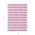 3' X 5' Pink and White Striped Washable Non Skid Indoor Outdoor Area Rug