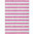3' X 5' Pink and White Striped Washable Non Skid Indoor Outdoor Area Rug