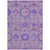 5' X 8' Lavender Lilac And Gray Floral Washable Indoor Outdoor Area Rug