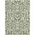 5' X 8' Fern Green And Ivory Floral Washable Indoor Outdoor Area Rug