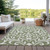 5' X 8' Fern Green And Ivory Floral Washable Indoor Outdoor Area Rug