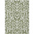 5' X 8' Fern Green And Ivory Floral Washable Indoor Outdoor Area Rug