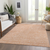 3' X 5' Peach And Ivory Floral Washable Indoor Outdoor Area Rug