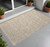 3' X 5' Tan Geometric Washable Non Skid Indoor Outdoor Area Rug