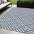 5' X 8' Navy Blue And Ivory Geometric Washable Indoor Outdoor Area Rug - Navy Blue, Ivory