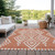 3' X 5' Salmon And Ivory Geometric Washable Indoor Outdoor Area Rug - 608219387860