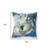 18" X 18" Blue and Yellow Bird Blown Seam Floral Indoor Outdoor Throw Pillow