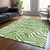5' X 8' Green And Ivory Animal Print Washable Indoor Outdoor Area Rug