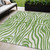 5' X 8' Green And Ivory Animal Print Washable Indoor Outdoor Area Rug