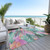5' X 8' Teal Blue And Aqua Floral Washable Indoor Outdoor Area Rug Transitional Style - Teal Blue, Aqua Color