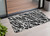 3' X 5' Black and White Abstract Washable Non Skid Indoor Outdoor Area Rug