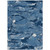 3' X 5' Navy Blue And Blue Abstract Washable Indoor Outdoor Area Rug