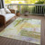3' X 5' Green Yellow And Purple Abstract Washable Indoor Outdoor Area Rug