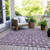 5' X 8' Purple And Ivory Geometric Washable Indoor Outdoor Area Rug Transitional Style - Purple, Ivory Color