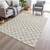 5' X 8' Beige And Ivory Geometric Washable Indoor Outdoor Area Rug - Beige, Ivory
