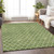 5' X 8' Green And Ivory Geometric Washable Indoor Outdoor Area Rug Transitional Style - Green, Ivory Color