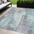 5' X 8' Teal Blue And Ivory Abstract Washable Indoor Outdoor Area Rug - Teal Blue, Ivory