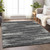 5' X 8' Black And Ivory Striped Washable Indoor Outdoor Area Rug Transitional Style - Black, Ivory Color