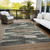3' X 5' Charcoal Copper And Ivory Abstract Washable Indoor Outdoor Area Rug