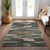 3' X 5' Charcoal Copper And Ivory Abstract Washable Indoor Outdoor Area Rug