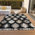5' X 8' Black Ivory And Taupe Southwestern Washable Indoor Outdoor Area Rug