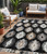 5' X 8' Black Ivory And Taupe Southwestern Washable Indoor Outdoor Area Rug