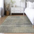 5' X 8' Khaki Beige And Gray Striped Washable Indoor Outdoor Area Rug