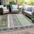 3' X 5' Purple And Green Striped Washable Indoor Outdoor Area Rug - Purple, Green
