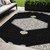 5' X 8' Black Gray And Ivory Oriental Washable Indoor Outdoor Area Rug