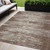 5' X 8' Brown Beige And Ivory Striped Washable Indoor Outdoor Area Rug - Brown, Beige, Ivory