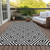 5' X 8' Black And Ivory Geometric Washable Indoor Outdoor Area Rug Transitional Style - Black, Ivory Color