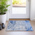 2' X 3' Navy Blue Abstract Washable Non Skid Indoor Outdoor Area Rug
