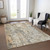 5' X 8' Terra Cotta Beige And Dark Gray Abstract Washable Indoor Outdoor Area Rug