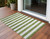 3' X 5' Olive Green Striped Washable Non Skid Indoor Outdoor Area Rug - Olive Green