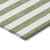 3' X 5' Olive Green Striped Washable Non Skid Indoor Outdoor Area Rug