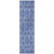 8' Runner Denim Blue and Gray Floral Medallion Washable Non Skid Indoor Outdoor Runner Rug