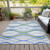 5' X 8' Sky Blue And Beige Abstract Washable Indoor Outdoor Area Rug